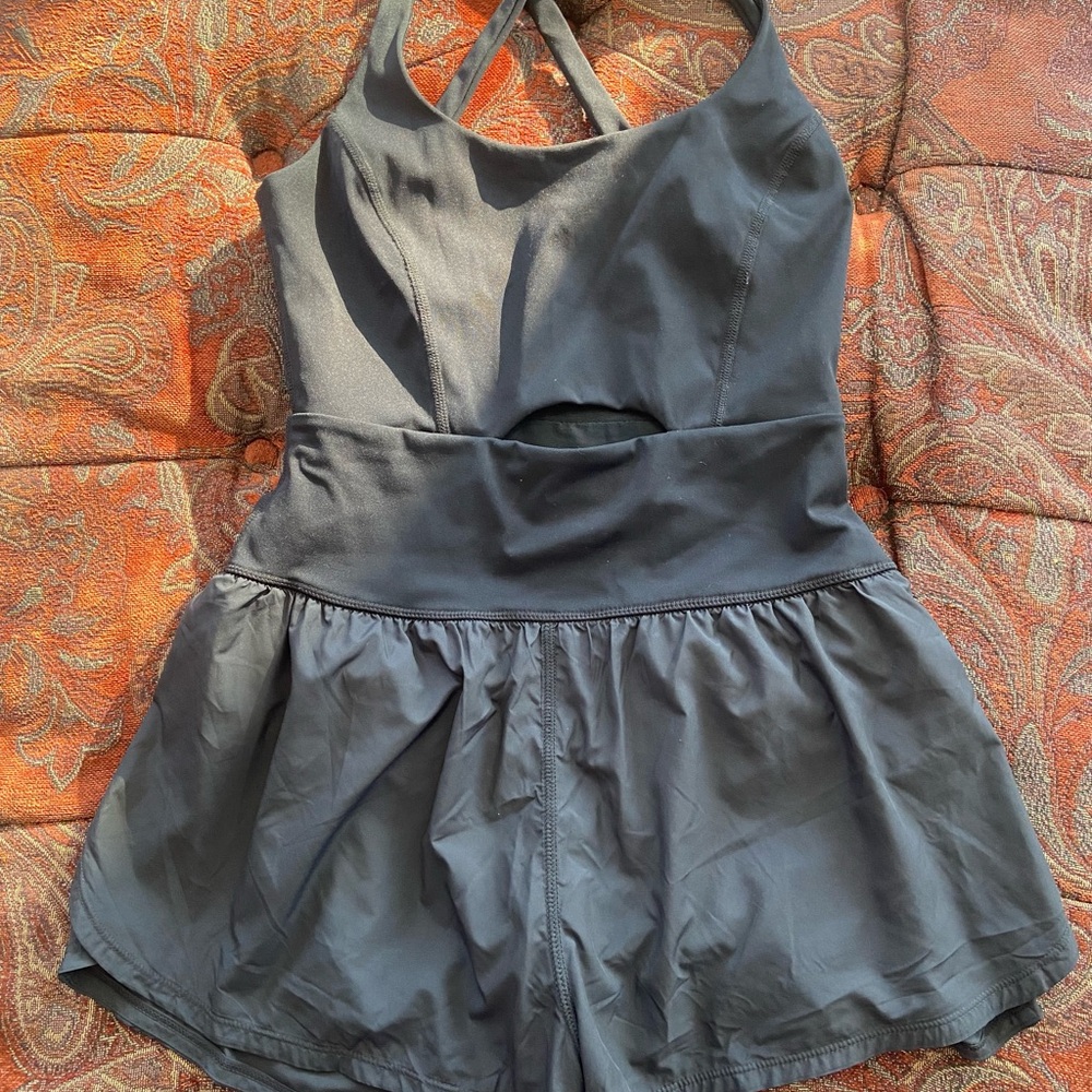 Free People Black Athletic Skort-Style Shorts